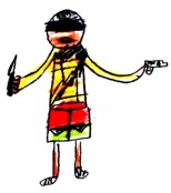 detalle del dibujo de un niño