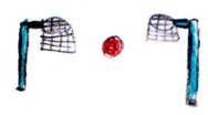 pelota indecisa (frag. de dibujo de un niño)